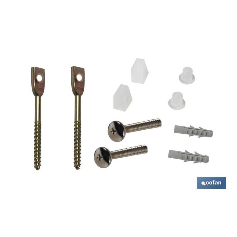 SET 2 PCS TORNILLOS HORIZONTALES FIJACIÓN INODORO 5 X 75 (PACK: 1 UDS)