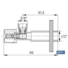 SET 2 VÁLVULAS DE ESCUADRA 1/2 x 3/8 ANTICAL MODELO LARGO (PACK: 1 UDS)