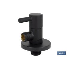 VÁLVULA DE ESCUADRA 1/2 x 3/8 MODELO LUX NEGRA (PACK: 1 UDS)