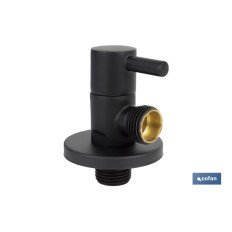 VÁLVULA DE ESCUADRA 1/2 x 1/2 MODELO LUX NEGRA (PACK: 1 UDS)