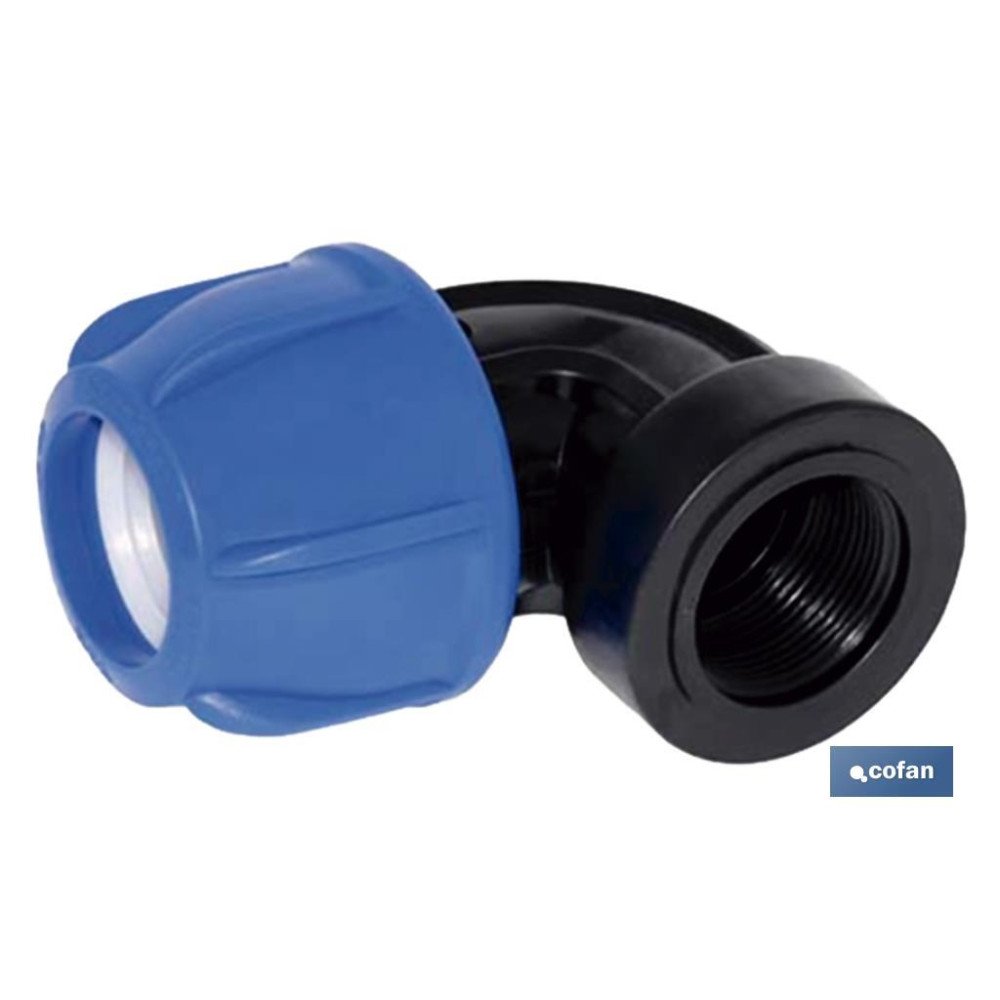 CODO 90° ROSCA HEMBRA PP PN16 90 X 4 (PACK: 1 UDS)