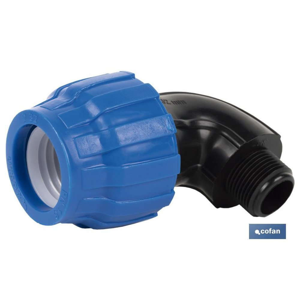 CODO 90° ROSCA MACHO PP PN16 32 X 3/4 (PACK: 17 UDS)