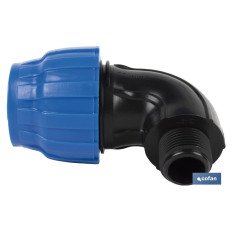CODO 90° ROSCA MACHO PP PN16 40 X 1  VENTA UNITARIA (PACK: 1 UDS)