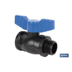 VÁLVULA DE BOLA ROSCA M-H PP PN16 1/2 X 1/2 VENTA UNITARIA (PACK: 1 UDS)