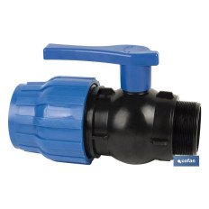 ENLACE VÁLVULA DE BOLA ROSCA MACHO PP PN16 20 X 1/2 (PACK: 20 UDS)