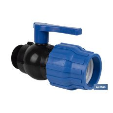 ENLACE VÁLVULA DE BOLA ROSCA MACHO PP PN16 32 X 1 VENTA UNITARIA (PACK: 1 UDS)