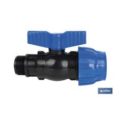 ENLACE VÁLVULA DE BOLA ROSCA MACHO PP PN16 50 X 1 1/2 (PACK: 1 UDS)