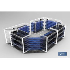 BANDEJA 500X400 MM + 2 CARTELAS 400 MM CON TOPE TRASERO (PACK: 1 UDS)