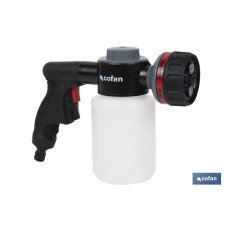 PISTOLA DE RIEGO 6 POSICIONES CON DEPÓSITO DISPENSADOR (PACK: 1 UDS)