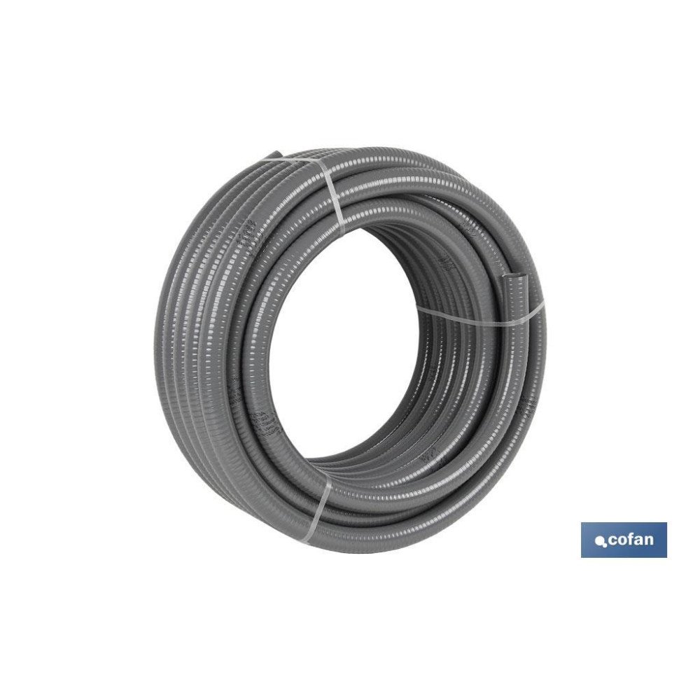 ROLLO DE TUBERIA HIDRO GRIS CERTIFICADA Ø50mm 25m (PACK: 1 UDS)