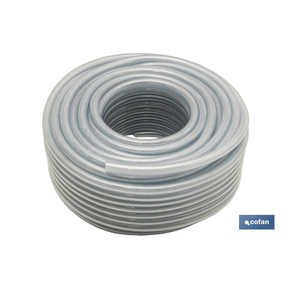 MANGUERA PVC CRISTAL C/REFUERZO 19x26mm/50m (PACK: 1 UDS)