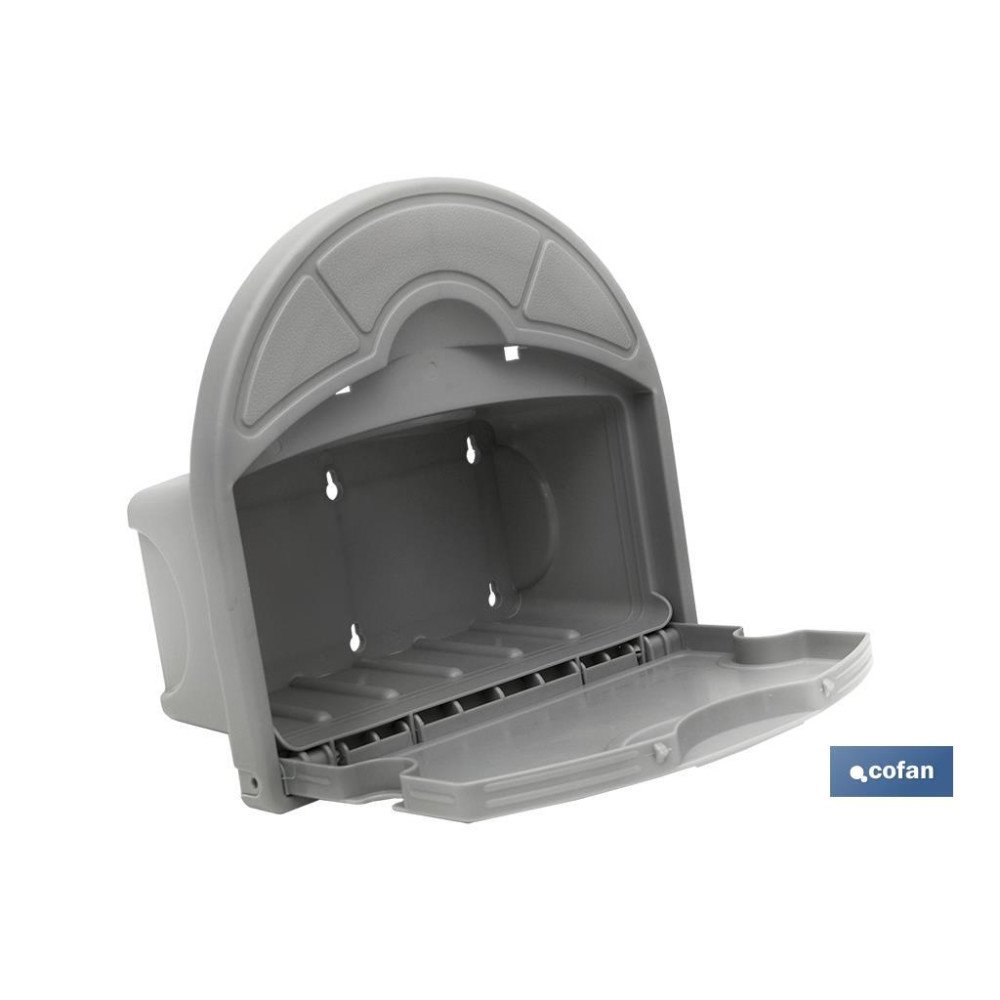 SOPORTE PARED PARA MANGUERA CON CAJÓN (PACK: 1 UDS)
