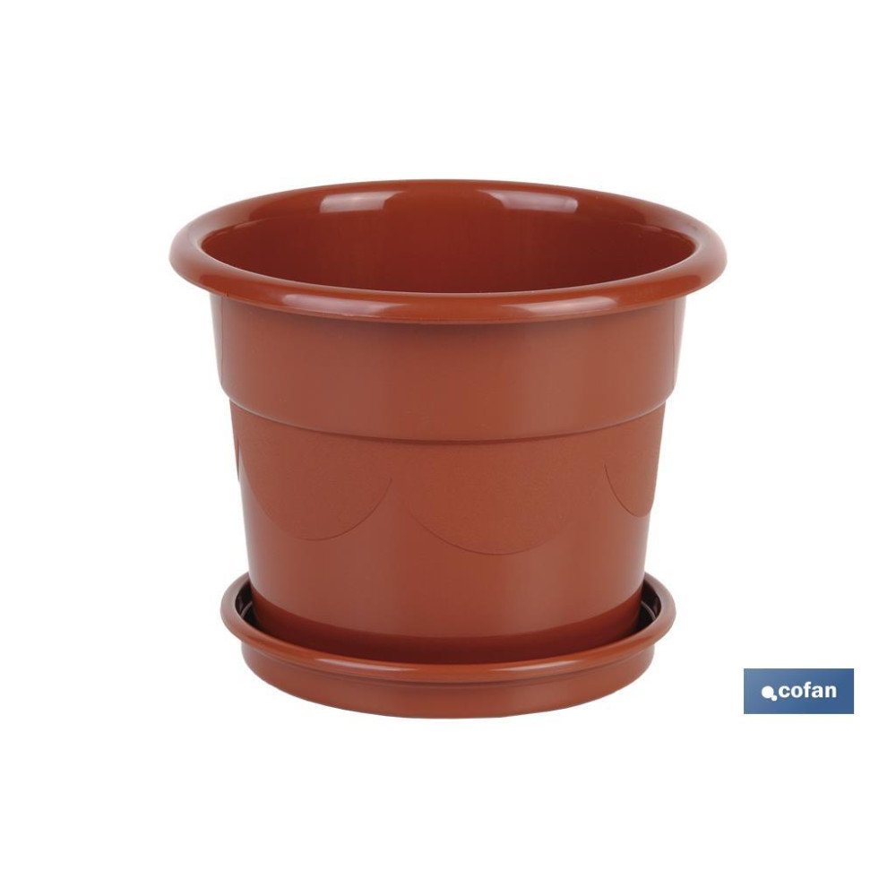 MACETA DALIA COLOR MARRON  17X14+ PLATO 14.5cm (PACK: 12 UDS)