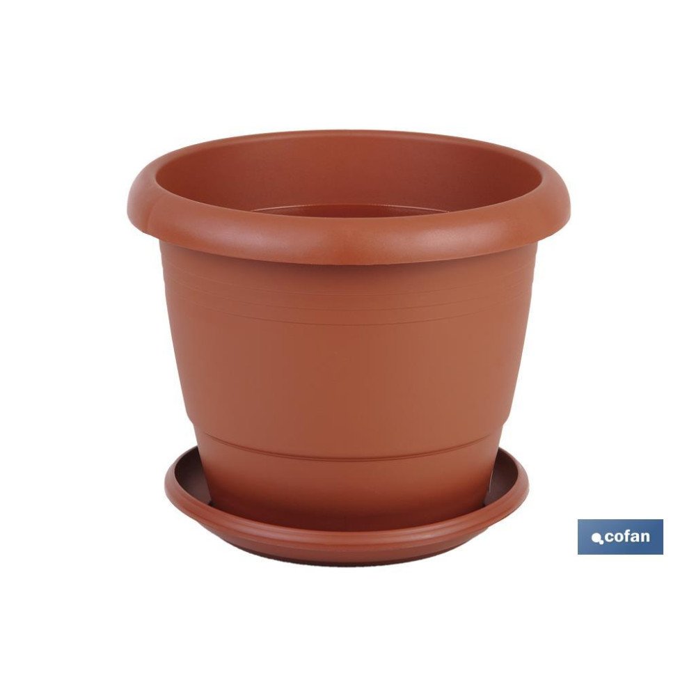MACETA MARRON MODELO GARDENIA 35X28.8+ PLATO28cm (PACK: 6 UDS)