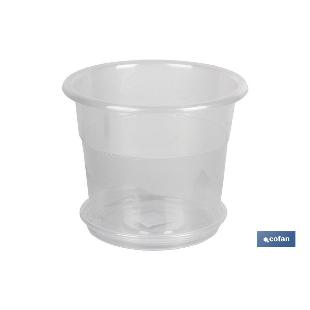 MACETA ORQUIDEA TRANSPARENTE17X14+ PLATO 14.5cm (PACK: 12 UDS)