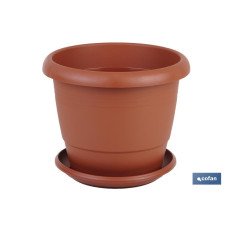 MACETA MARRON MODELO GARDENIA 22X18+PLATO18.5cm venta unitaria (PACK: 1 UDS)