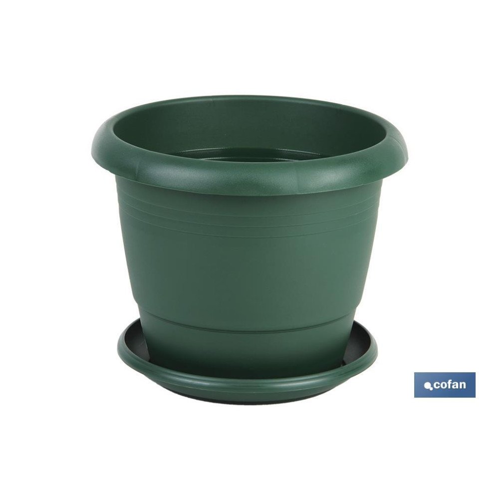 MACETA VERDE MODELO GARDENIA 25X20.5+ PLATO21cm venta unitaria (PACK: 1 UDS)