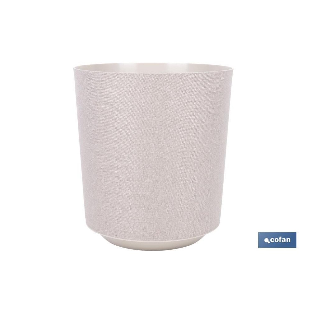 MACETA O MACETERO GAMA TEXTIL COLOR BEIGE PP Ø 285 X 316 MM 16 L VENTA UNITARIA (PACK: 1 UDS)