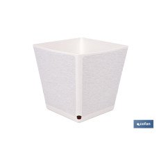 MACETA O MACETERO GAMA TEXTIL CUADRADA COLOR BLANCO PP 180 X 180 X 180 MM 3,7 L VENTA UNITARIA (PACK: 1 UDS)