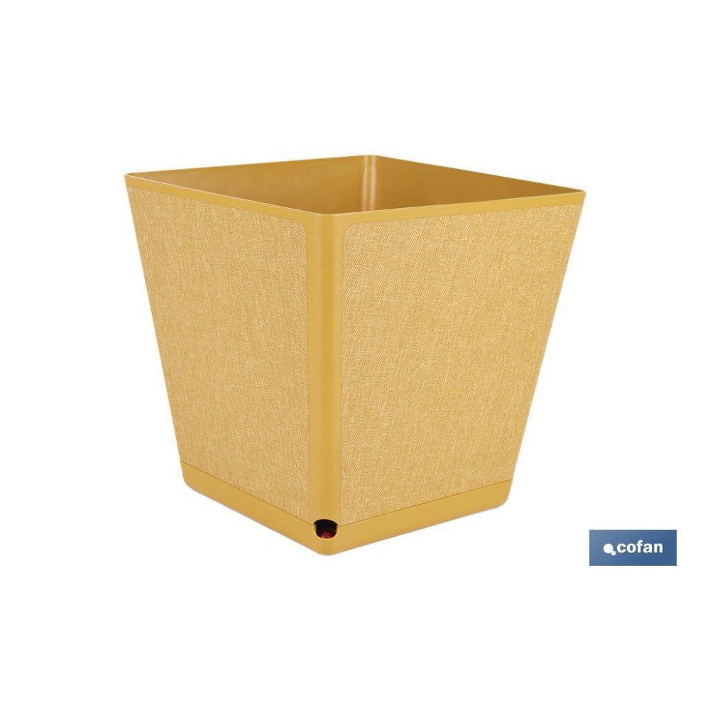 MACETA O MACETERO GAMA TEXTIL CUADRADA COLOR MOSTAZA PP 180 X 180 X 180 MM 3,7 L VENTA UNITARIA (PACK: 1 UDS)