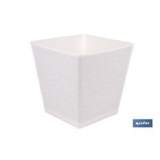 MACETA O MACETERO GAMA TEXTIL CUADRADA COLOR BLANCO PP 238 X 238 X 240 MM 9 L VENTA UNITARIA (PACK: 1 UDS)
