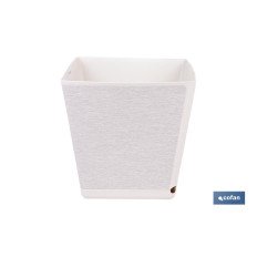 MACETA O MACETERO GAMA TEXTIL CUADRADA COLOR BLANCO PP 298 X 298 X 300 MM 18 L venta unitaria9 (PACK: 1 UDS)