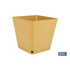 MACETA O MACETERO GAMA TEXTIL CUADRADA COLOR MOSTAZA PP 298 X 298 X 300 MM 18 L (PACK: 4 UDS)