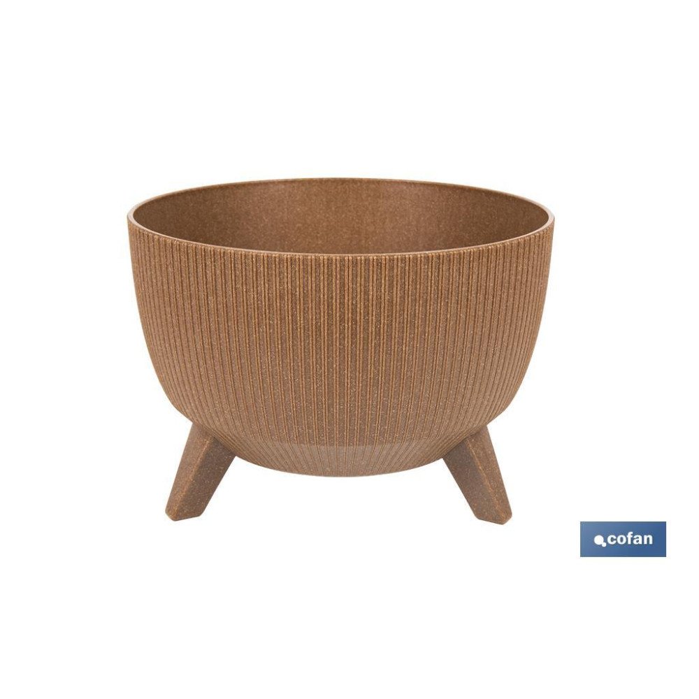 MACETA CON PATAS Y FILTRO DE DRENAJE COLOR MARRÓN WPC Ø 399 X 205 MM 21 L (PACK: 5 UDS)