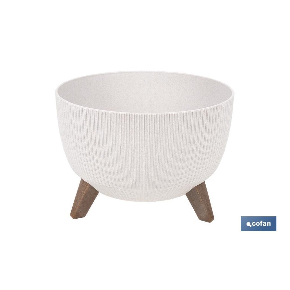 MACETA CON PATAS Y FILTRO DE DRENAJE COLOR BLANCO WPC Ø 399 X 205 MM 21 L (PACK: 5 UDS)