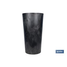 MACETERO 2 EN 1 FORMA CONICA CON DEPÓSITO COLOR NEGRO PP Ø 255 X 466 MM 9,5 L VENTA UNITARIA (PACK: 1 UDS)