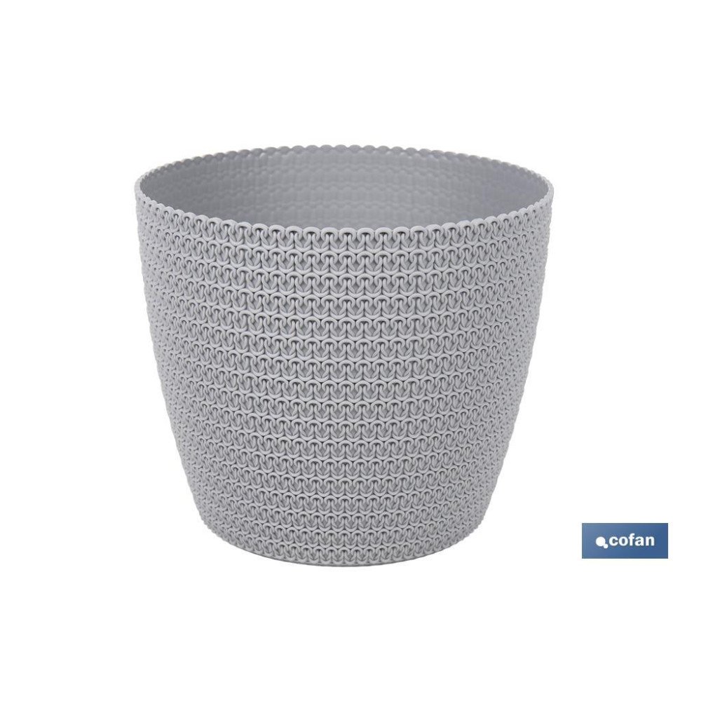 MACETA O MACETERO TRENZADA COLOR GRIS CLARO PP Ø 359 X 315 MM 26,5 L VENTA UNITARIA (PACK: 1 UDS)