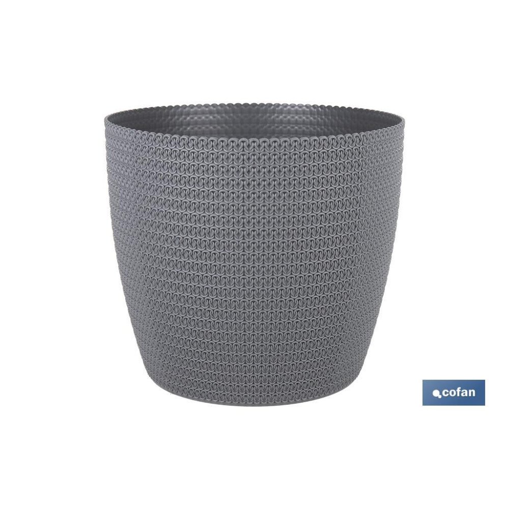 MACETA O MACETERO TRENZADA COLOR GRIS OSCURO PP Ø 359 X 315 MM 26,5 L VENTA UNITARIA (PACK: 1 UDS)