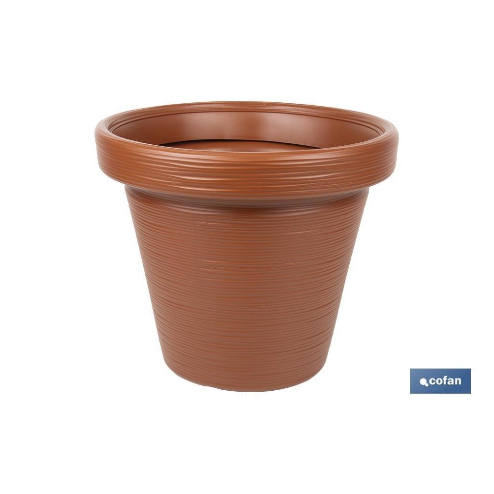 MACETA RAYADA COLOR TERRACOTA PE Ø 550 X 479 MM 66 L (PACK: 4 UDS)