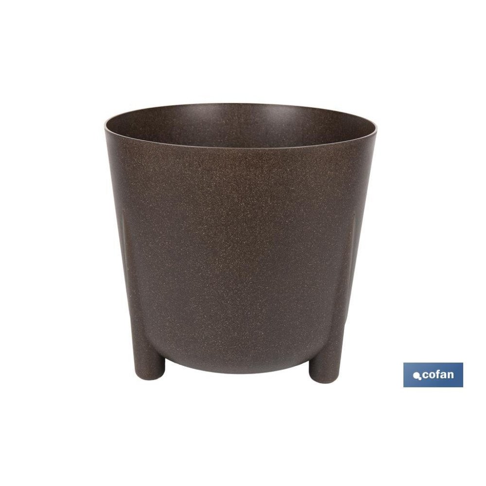 MACETA CON PATAS Y FILTRO DE DRENAJE COLOR CAFÉ WPC Ø 300 X 285 MM 12,4 L VENTA UNITARIA (PACK: 1 UDS)