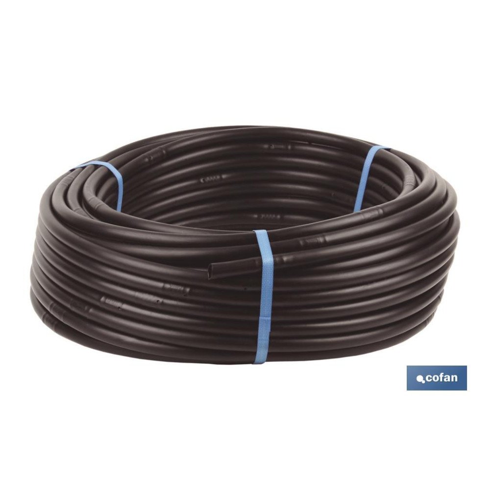 TUBO 50M RIEGO GOTEO NEGRO (Gotero a 0,50m) Ø16MM (PACK: 1 UDS)