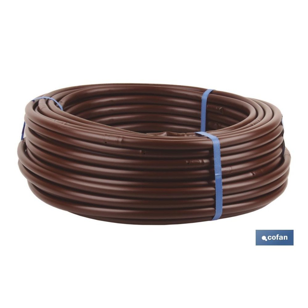 TUBO 25M RIEGO GOTEO MARRON (Gotero a 0,33m) Ø16MM (PACK: 1 UDS)