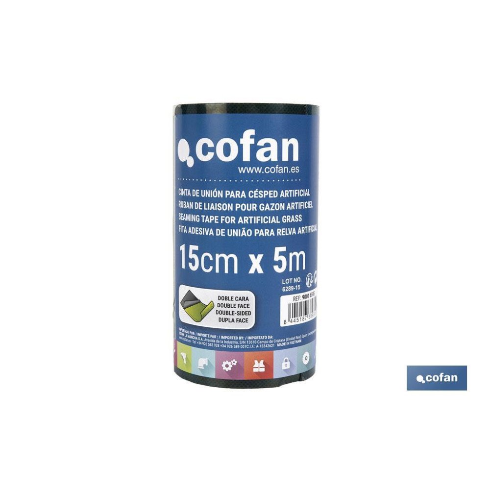 CINTA DE UNIÓN PARA CÉSPED ARTIFICIAL DOBLE CARA 15 CM X 5 M VERDE (PACK: 1 UDS)