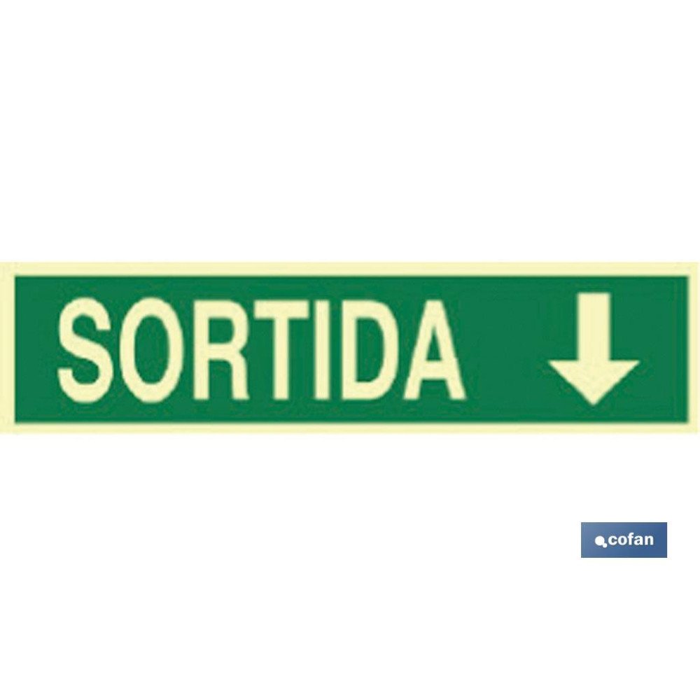 SEÑAL LUMINISCENTE 400X100MM. (PACK: 1 UDS)