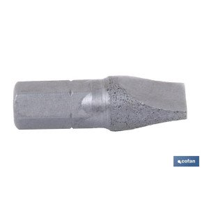 Punta Plana para atornillador de Acero | Modelo 1/4 Plano Estándar | Longitud 25 y 50 mm