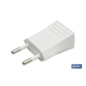 Clavija Bipolar de espiga | 10 A - 250 V | Color Blanco
