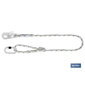 Cuerda de seguridad para posicionamiento de sujeción | Cordón de seguridad con ajustador y 2 mosquetones